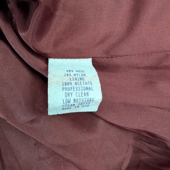 Vintage Jordan & Cole Brown Herringbone Wool Zip Up Jacket Old Money Classic S - Picture 9 of 13